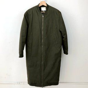OAK & FORT | Full Zip Cocoon Duster Coat Green S